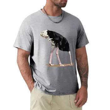 Футболка со страусом, короткая футболка, футболка с аниме, мужские футболки большого и высокого роста  4