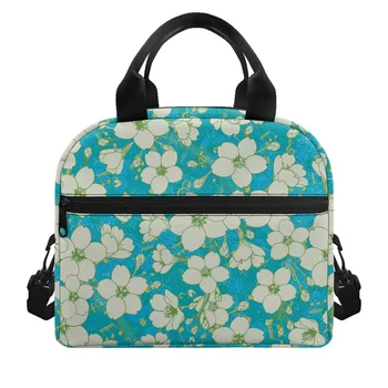 FORUDESIGNS/ Детская сумка для ланча с цветочным принтом вишни, Новые Модные Изолированные сумки для ланча, женские сумки для кемпинга, Loncheras  5