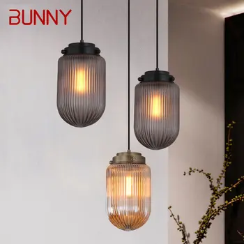 Подвесные светильники BUNNY Nordic со светодиодной подсветкой, промышленные креативные стеклянные подвесные лампы простого дизайна для домашней спальни  4