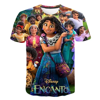 Футболка Disney Encanto, красивая женская футболка Mirabel Princess Encanto, летний 3D костюм, одежда для вечеринки для девочек, День рождения  4