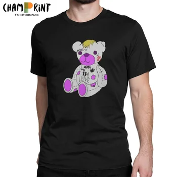 Футболки Lil Peep Bear, мужские модные хлопковые футболки в стиле хип-хоп, футболки с круглым вырезом и коротким рукавом, Идея подарка, одежда  3