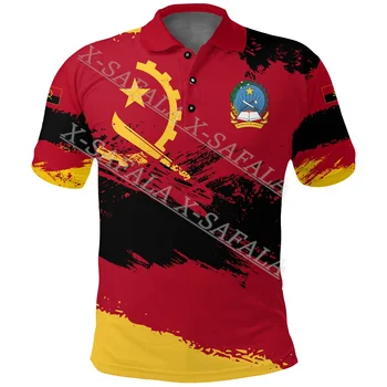 Флаг Анголы, эмблема страны, Национальная рубашка поло с индивидуальным названием, мужская черно-белая корзина, персонализированные рубашки для диск-гольфа-1  5