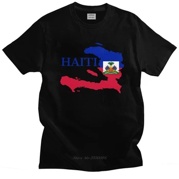 Крутая Мужская Футболка с Изображением Флага Гаити, Хлопковая футболка С короткими рукавами И круглым вырезом, Летние Футболки, Одежда Больших размеров, Модная футболка Casua  5