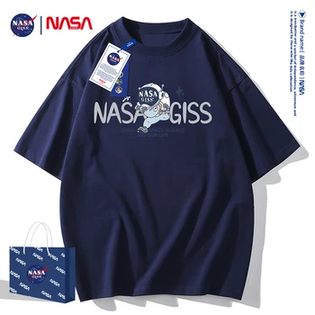 NASA GISS Высококачественная Негабаритная Футболка с аниме для Мужчин, Хлопковая Футболка с коротким рукавом 18 Цветов, Трендовая Футболка для Отдыха 2023, новая футболка  3