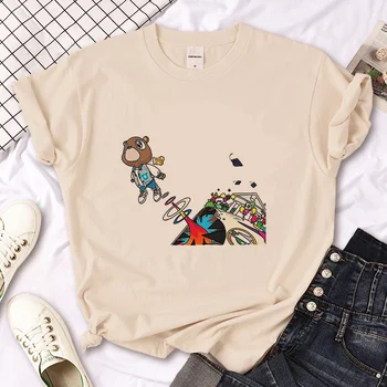 Футболки с медведем, женская уличная одежда, футболки, манга для девочек, забавная одежда 2000-х  5