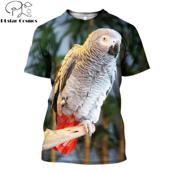 Прямая доставка Животное Попугай с 3D принтом мужская футболка Harajuku Модная рубашка с коротким рукавом уличная Повседневная футболка Унисекс топы YW001  5