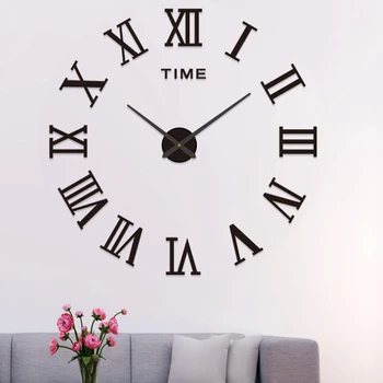 Простой Современный Дизайн DIY Цифровые Часы Бесшумные Настенные Часы Гостиная Офис Домашнее Украшение Стены Без Перфорации Настенная Наклейка Часы  5