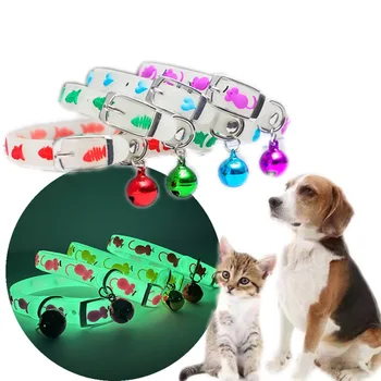 Светящееся ожерелье для кошек, Светящийся Ошейник для маленьких собак, анти-Выпадающий флуоресцентный Силиконовый Ошейник для кошек, Кольцо для шеи, Аксессуары для домашних кошек  10