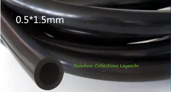 Высококачественный 10 м/лот капиллярный черный силиконовый шланг из кремнезема промышленного класса, тонкий шланг из силиконовой резины ID0.5 * OD1.5mm  4