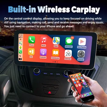 Автомобильная стереосистема с 12,3-дюймовым Qled-экраном и спутниковой навигацией для Ford Transit Custom 2013-2018 Tourneo Radio Android 12 Мультимедийный видеоплеер CarPlay  5