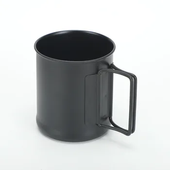 Чашка из нержавеющей стали, походная чашка, пивная чашка в индустриальном стиле, портативные чашки для напитков со складной ручкой  5