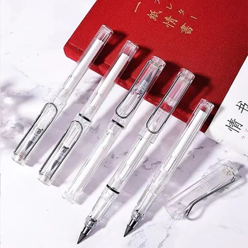 Прозрачные вечные карандаши, 1 шт., ручка для письма без чернил, ручка без чернил для детских канцелярских принадлежностей Kawaii  5