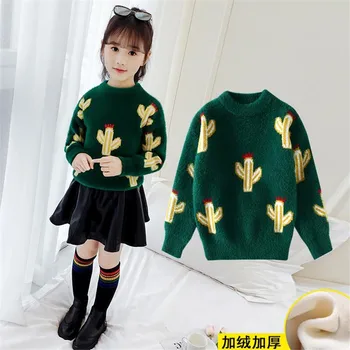 Детский свитер для девочек от 3 до 12 лет, осенне-зимняя одежда, Милый мультяшный кролик, Рождественские теплые свитера, пуловер с длинным рукавом  10