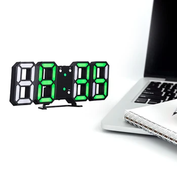 3D светодиодные Цифровые Часы USB-Зарядка Будильник Электронные Настольные Часы Настенные Часы Светящиеся Настольные Часы с Функцией Повтора  4