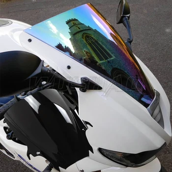 Лобовое стекло мотоцикла Double Bubble, ветровое стекло 2009 2010 2011 2012 2013 Triumph Daytona 675 675R, черный, Иридиевый прозрачный  5