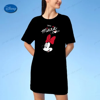 Женское платье-футболка с забавным принтом Диснея, футболка с коротким рукавом с Микки Маусом, женская повседневная свободная модная женская уличная одежда Y2k Clothes  3