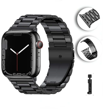 Металлический ремешок для Apple watch Ultra 49 мм 8 7 45 мм 41 мм смарт-часы из нержавеющей стали браслет для iwatch 6 5 4 3 SE 44 мм 42 мм 40 мм  2
