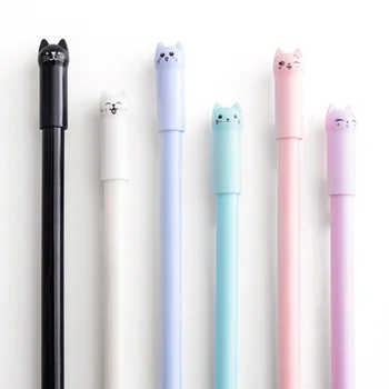 Гелевая ручка Kawaii Cat 0,38 мм, креативная милая ручка с нейтральными чернилами, подарок для детей, Школьные Офисные письменные принадлежности, Канцелярские принадлежности  5