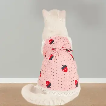 Стильное платье для домашних животных Юбка для домашних животных с мягкой текстурой, ветрозащитная летняя одежда для котенка, наряды для собак  5