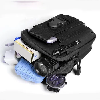 Поясная мужская повседневная сумка, дорожный кошелек, водонепроницаемый ремень на молнии, тактический пояс для занятий спортом на открытом воздухе, многофункциональная сумка, карман для телефона  5