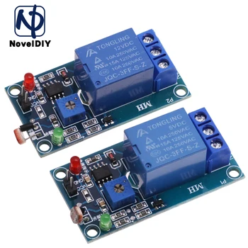 Датчик фотопереключателя света 5V 12V LDR Фоторезисторный релейный модуль Обнаружения света Фоточувствительная сенсорная плата для Arduino  10