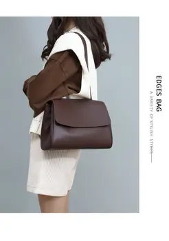 1 сумка из коровьей кожи женская 2022 новая модная сумка-тоут большой емкости на одно плечо advanced feeling foreign women's bag trend  5