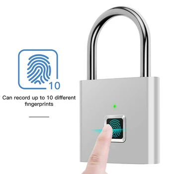 Водонепроницаемый замок с отпечатком пальца, умный биометрический дверной замок без ключа с отпечатком пальца, защитный замок для чемодана  10