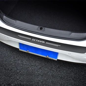 Наклейка на дверь автомобиля, украшение багажника из углеродного волокна для SKODA OCTAVIA, Автоаксессуары  10
