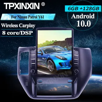 Для Nissan Patrol Y61 Tesla Экран Android 10,0 6 + 128 Г Автомобильный Мультимедийный Плеер Аудио Радио стерео GPS Navi Головное Устройство DSP IPS  3