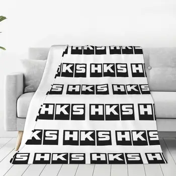 Логотип HKS (2) Шерстяные Одеяла Креативное Покрывало для Домашнего Гостиничного Дивана 200x150 см Плюшевое Тонкое Одеяло  5