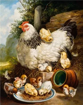 Набор для вышивания крестиком Hay Babies Chicken Counted Cross Kit Рукоделие, Вышивка 14 карат, Aida DMC, Сделай Сам, Домашний Декор ручной работы  10