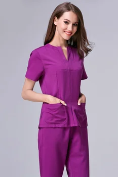 Модные медицинские скрабы в корейском стиле, костюмы медсестер с коротким рукавом, комбинезоны врачей, Больничная спецодежда, одежда для спа-салонов, униформа  5