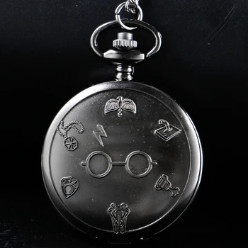 Новые фирменные черные цифровые кварцевые карманные часы в стиле стимпанк, винтажный корпус, ожерелье, подвеска, цепочка для часов, мужской подарок для женщин  5