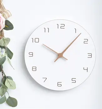 Деревянные настенные часы Nordic 3D Большие настенные часы Простые настенные часы Домашний декор Часы для гостиной Настенное украшение  5