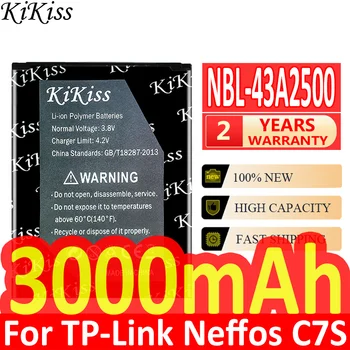 KiKiss 3000 мАч NBL-43A2500 Аккумулятор Для Мобильного Телефона TP-Link Neffos C7S TP7051A TP7051C Batteria + Номер для отслеживания  2