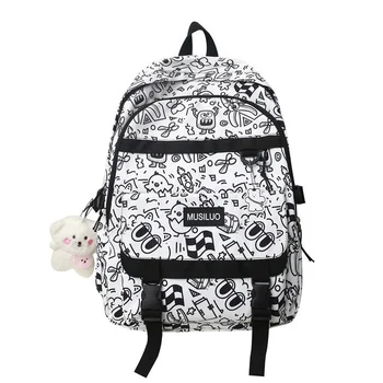 Женская сумка для ноутбука KUZAI, женский рюкзак для колледжа, Модная Новая женская водонепроницаемая школьная сумка для девочек, рюкзак для книг с мультяшным принтом  5