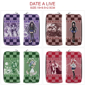 Кошелек с логотипом Anime DATE A LIVE для мальчиков и девочек, кошелек для кредитных карт, дамский кошелек для мелочи, новый длинный кошелек на молнии  5