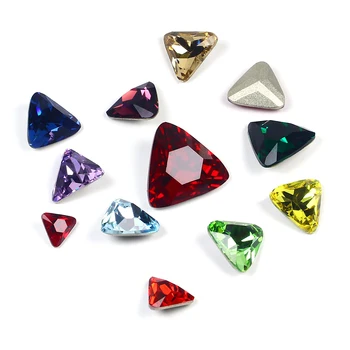 Треугольный камень с заостренной спинкой, стекло k9, кристалл, горный хрусталь, 6 мм, 8 мм, Россыпной Драгоценный камень, Бриллиант для украшения одежды Nailart DIY  5