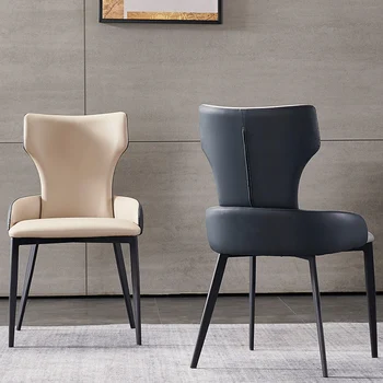 Обеденные стулья Nordic luxury home, туалетные столики, спальни, кожаные кресла с высокой спинкой в стиле постмодерн в минималистичном стиле  10