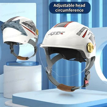 Летний солнцезащитный мотоциклетный шлем, универсальный защитный полушлем с прозрачными линзами, Непромокаемый шлем для электрического скутера  5