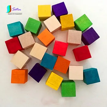 Оптовая продажа красочных строительных моделей DIY, кубических деревянных кирпичей, аксессуаров для детских игрушек, деревянных кирпичей S0714H  5
