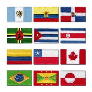 Национальный флаг, компьютерная вышивка, нашивки, наклейка на одежду, аппликация для глажки, шитья, Куба, Коста-Рика, Колумбия, Чили, Канада, Бразилия  5