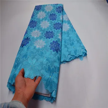 Африканская хлопчатобумажная кружевная ткань, Высококачественная Нигерийская кружевная ткань с каменной вуалью, изготовленная в Швейцарии для пошива CLP-689  1