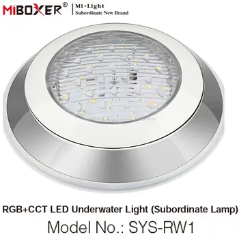 MiBoxer SYS-RW1 15 Вт RGB + CCT Светодиодный Подводный светильник (Вспомогательная Лампа) DC24V IP68 Водонепроницаемый Светильник для бассейна 2.4 G Пульт дистанционного Управления  5