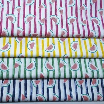 100x160 см Изящная хлопчатобумажная ткань с принтом в полоску арбуза 4 цветов для самостоятельного шитья, квилтинга, постельных принадлежностей, одежды  4
