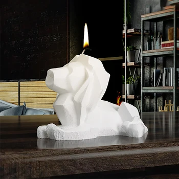 Свеча Силиконовая форма для ароматерапии в форме Льва Гипсовая Подвесная форма 3D Свеча в виде льва для украшения дома  5