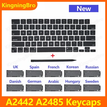 Новая Замена США Великобритания Испания Французский Русский Keycaps Keys Key Cap Для Macbook Pro 14
