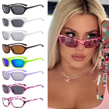 2023 Новый тренд Солнцезащитные очки Y2k Для женщин и мужчин в стиле ретро, нерегулярные солнцезащитные очки в стиле хип-хоп, защита UV400, Очки в стиле панк  5