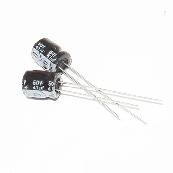 Алюминиевый электролитический конденсатор 47 МКФ Объемом 50 В 6 *12 Мм 50 В 47 МКФ Новый оригинал (50 шт.)  10