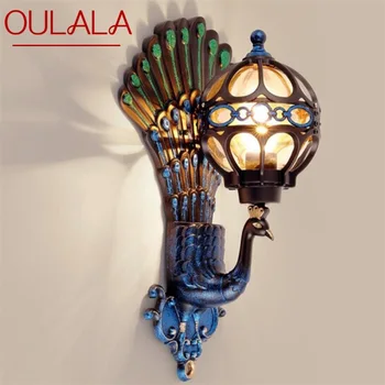 ANITA Наружные настенные бра Классическая светодиодная лампа Peacock Light Водонепроницаемая домашняя декоративная для крыльца  4
